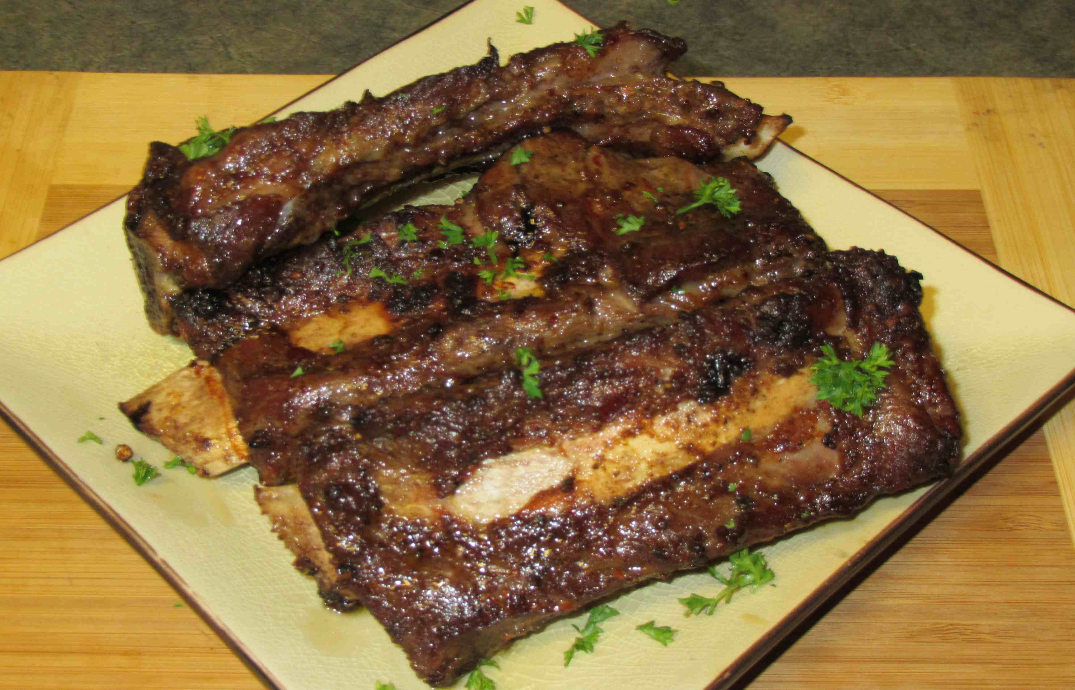 Bbq Short Ribs Of Beef In An Oven